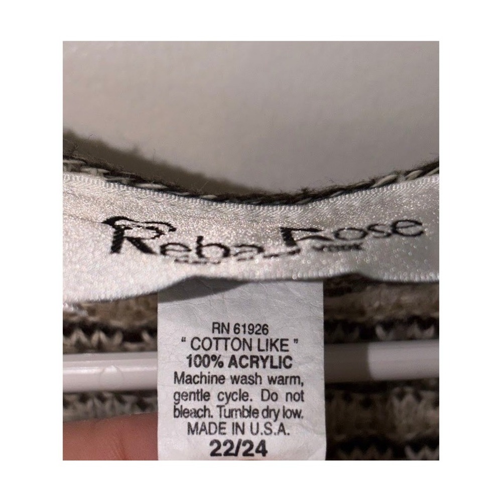 Reba Rose Womens Plus Size 22/24 Striped Short Sleeve Cardigan Sweater Knit Top - Picture 4 of 5